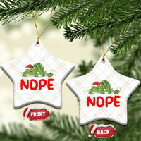 Funny Lazy Cat Christmas Ceramic Ornament Nope Not Today - Wonder Print Shop