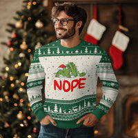 Funny Lazy Cat Xmas Ugly Christmas Sweater Nope Not Today - Wonder Print Shop