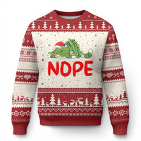 Funny Lazy Cat Xmas Ugly Christmas Sweater Nope Not Today - Wonder Print Shop