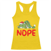 Funny Lazy Cat Christmas Racerback Tank Top Nope Not Today - Wonder Print Shop
