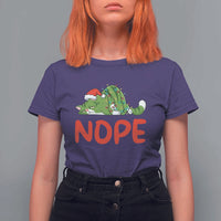 Funny Lazy Cat Christmas T Shirt For Women Nope Not Today - Wonder Print Shop