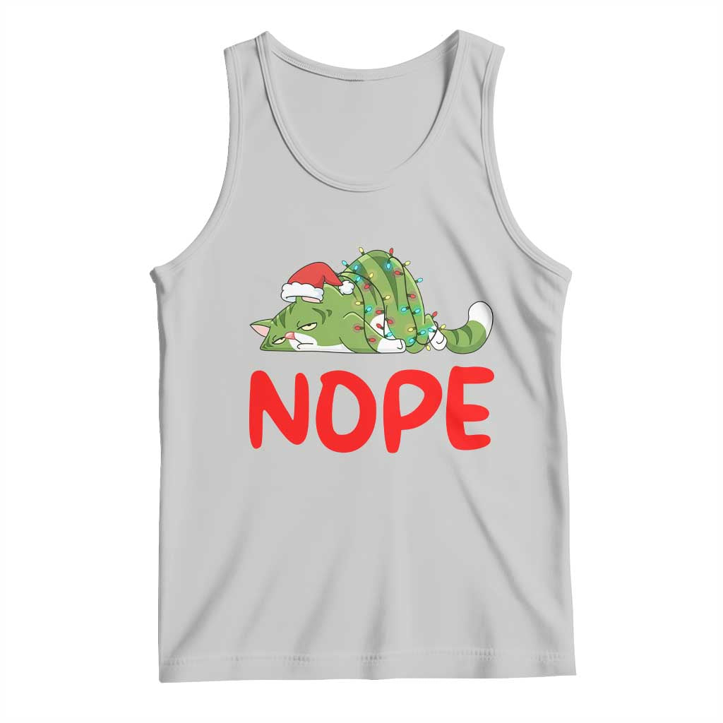 Funny Lazy Cat Christmas Tank Top Nope Not Today - Wonder Print Shop