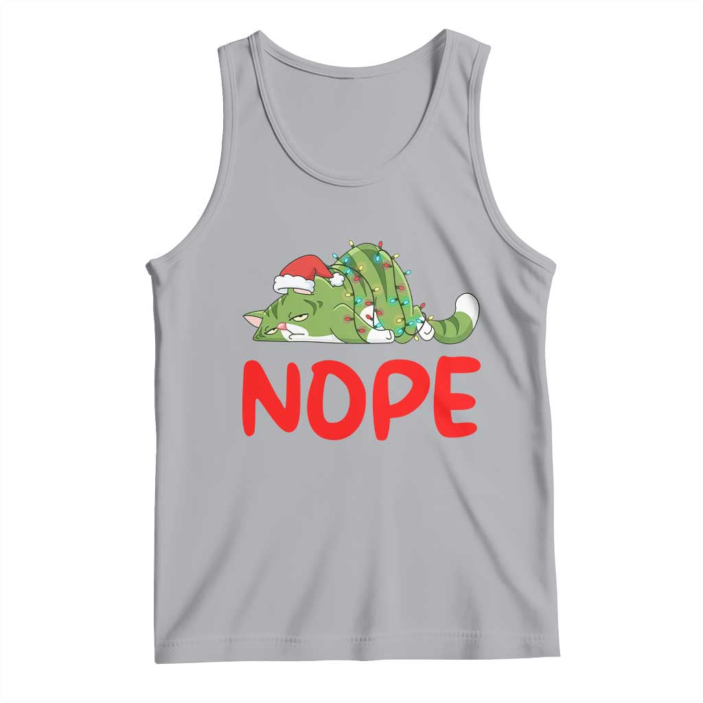 Funny Lazy Cat Christmas Tank Top Nope Not Today - Wonder Print Shop