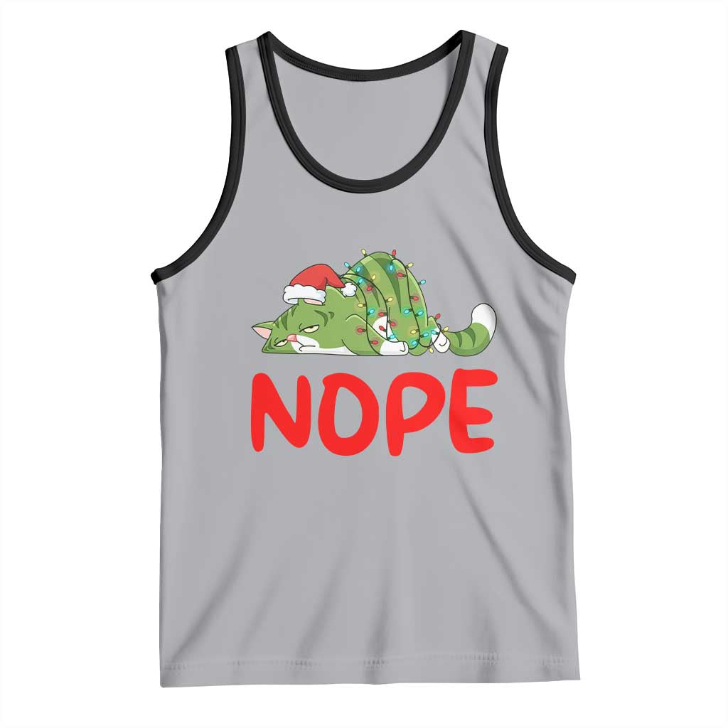 Funny Lazy Cat Christmas Tank Top Nope Not Today - Wonder Print Shop