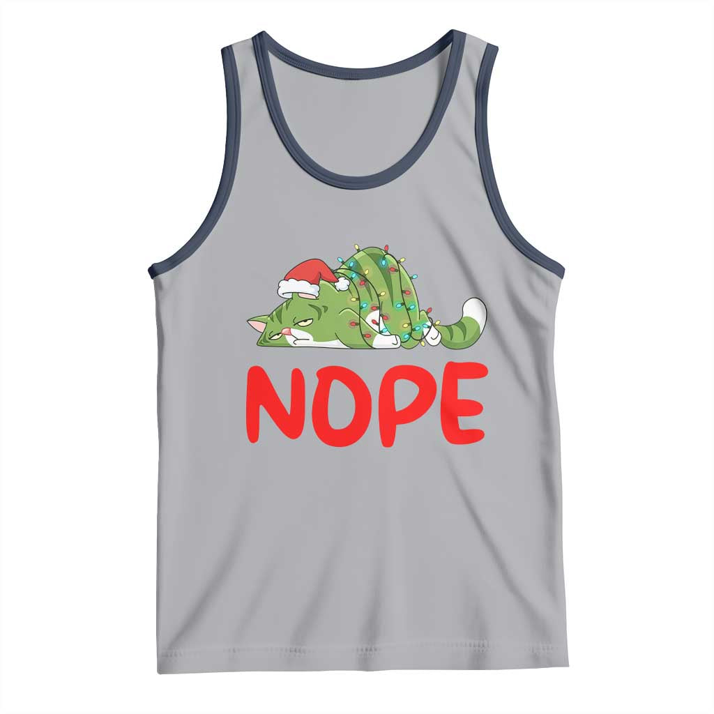 Funny Lazy Cat Christmas Tank Top Nope Not Today - Wonder Print Shop