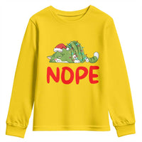 Funny Lazy Cat Christmas Youth Sweatshirt Nope Not Today - Wonder Print Shop