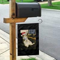 Funny Cat Christmas Garden Flag Night Time Security Guard - Wonder Print Shop