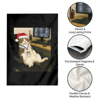 Funny Cat Christmas Garden Flag Night Time Security Guard - Wonder Print Shop