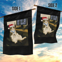 Funny Cat Christmas Garden Flag Night Time Security Guard - Wonder Print Shop
