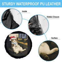 Funny Cat Christmas Spare Tire Cover Night Time Security Guard - Wonder Print Shop