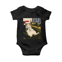 Funny Cat Christmas Baby Onesie Night Time Security Guard - Wonder Print Shop