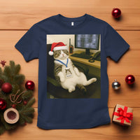 Funny Cat Christmas T Shirt Night Time Security Guard - Wonder Print Shop