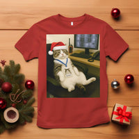 Funny Cat Christmas T Shirt Night Time Security Guard - Wonder Print Shop