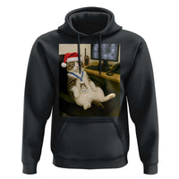 Funny Cat Christmas Hoodie Night Time Security Guard - Wonder Print Shop