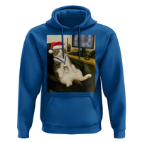 Funny Cat Christmas Hoodie Night Time Security Guard - Wonder Print Shop