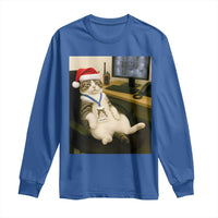 Funny Cat Christmas Long Sleeve Shirt Night Time Security Guard - Wonder Print Shop