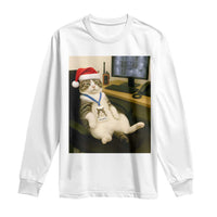 Funny Cat Christmas Long Sleeve Shirt Night Time Security Guard - Wonder Print Shop