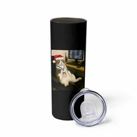 Funny Cat Christmas Skinny Tumbler Night Time Security Guard - Wonder Print Shop