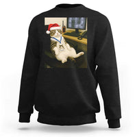 Funny Cat Christmas Sweatshirt Night Time Security Guard - Wonder Print Shop