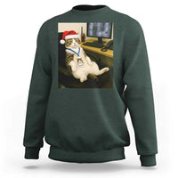 Funny Cat Christmas Sweatshirt Night Time Security Guard - Wonder Print Shop