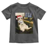 Funny Cat Christmas Toddler T Shirt Night Time Security Guard - Wonder Print Shop
