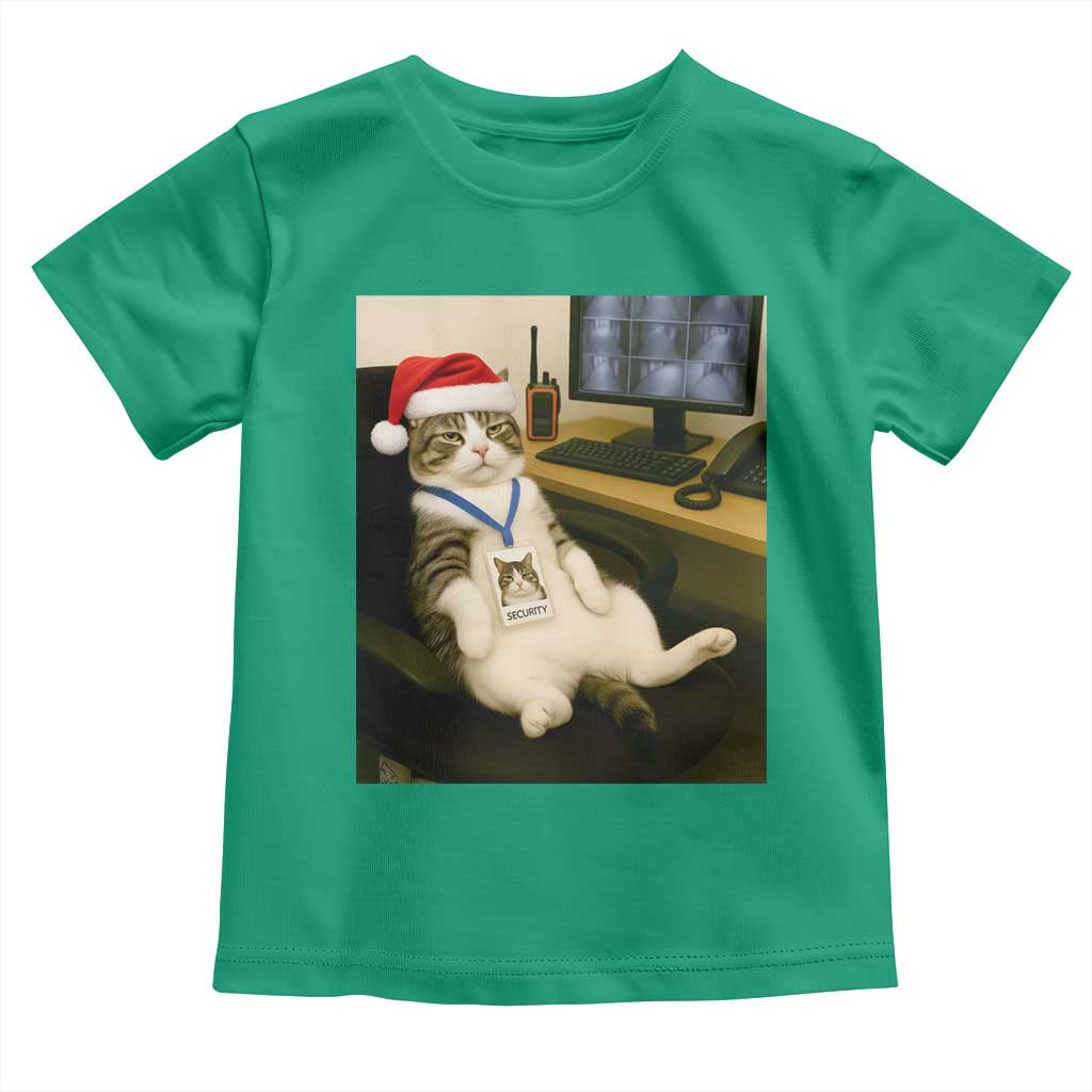 Funny Cat Christmas Toddler T Shirt Night Time Security Guard - Wonder Print Shop