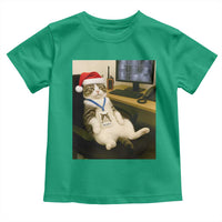 Funny Cat Christmas Toddler T Shirt Night Time Security Guard - Wonder Print Shop