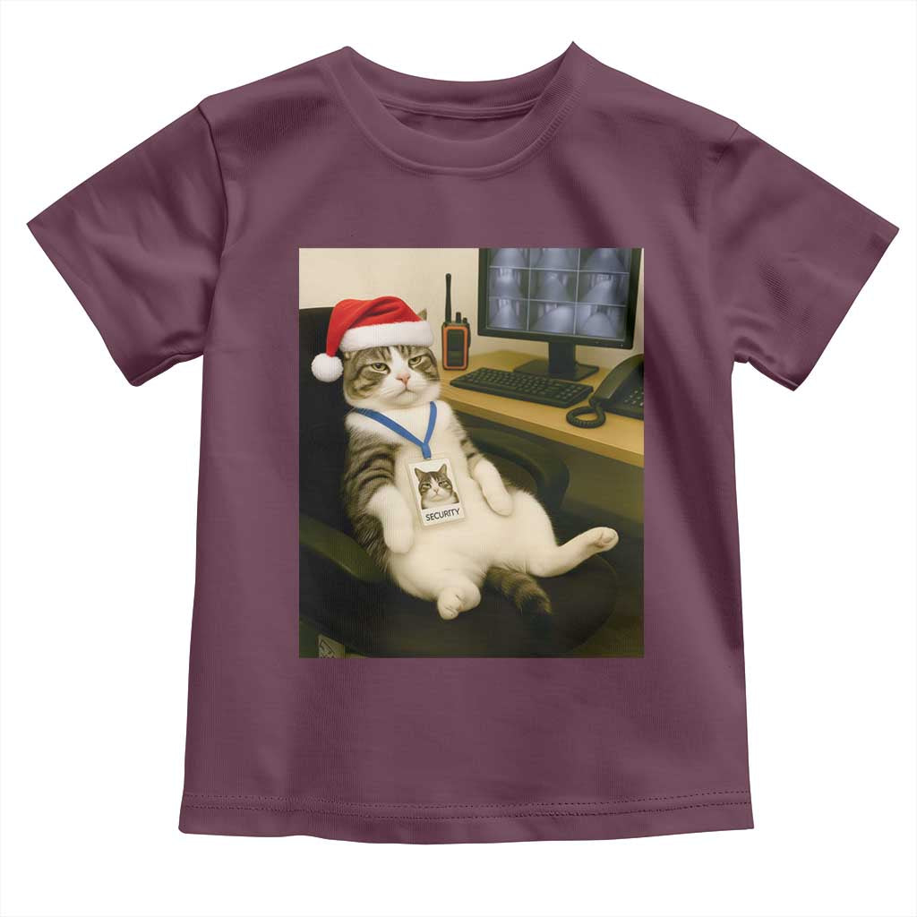 Funny Cat Christmas Toddler T Shirt Night Time Security Guard - Wonder Print Shop