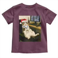 Funny Cat Christmas Toddler T Shirt Night Time Security Guard - Wonder Print Shop