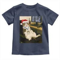 Funny Cat Christmas Toddler T Shirt Night Time Security Guard - Wonder Print Shop