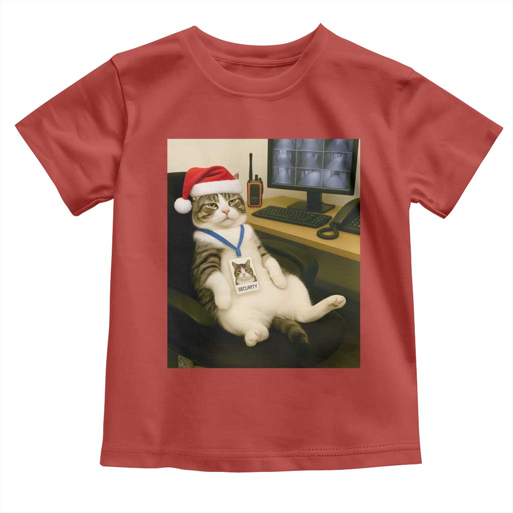 Funny Cat Christmas Toddler T Shirt Night Time Security Guard - Wonder Print Shop