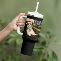 Funny Cat Christmas Tumbler With Handle Night Time Security Guard - Wonder Print Shop