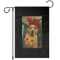 Funny Cat With Dog Selfie Christmas Garden Flag Pet Lover Xmas Gift - Wonder Print Shop