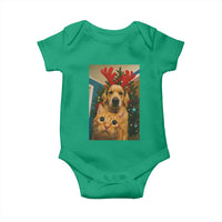 Funny Cat With Dog Selfie Christmas Baby Onesie Pet Lover Xmas Gift - Wonder Print Shop