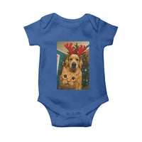 Funny Cat With Dog Selfie Christmas Baby Onesie Pet Lover Xmas Gift - Wonder Print Shop