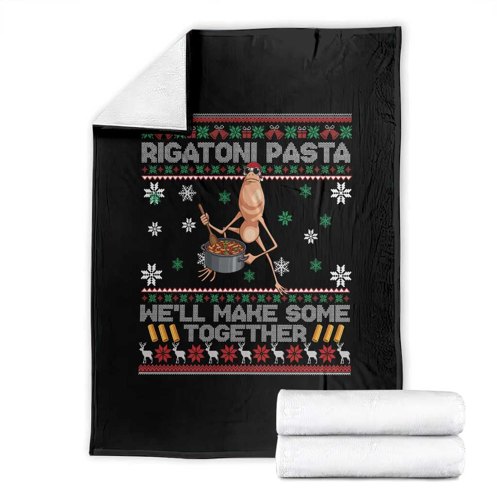 Marcus The Worm Christmas Meme Throw Blanket Rigatoni Pasta We Will Make Some Together - Wonder Print Shop