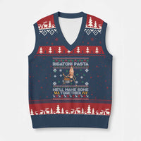 Marcus The Worm Xmas Meme V-Neck Knit Sweater Vest Rigatoni Pasta We Will Make Some Together - Wonder Print Shop