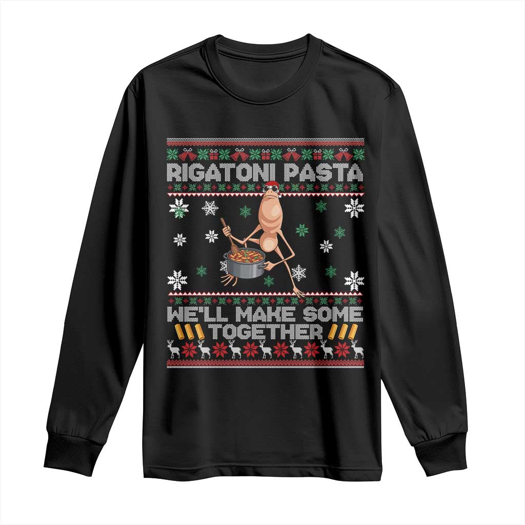 Marcus The Worm Christmas Meme Long Sleeve Shirt Rigatoni Pasta We Will Make Some Together - Wonder Print Shop