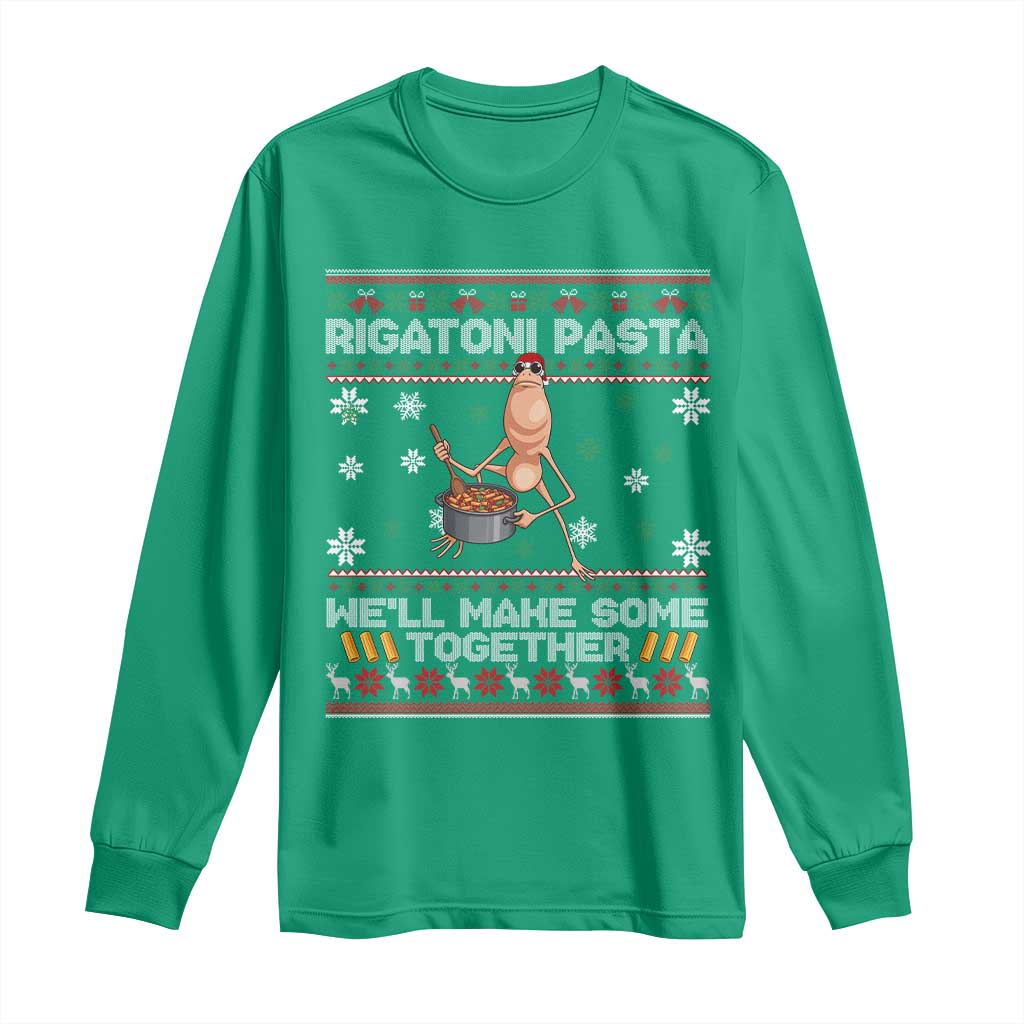 Marcus The Worm Christmas Meme Long Sleeve Shirt Rigatoni Pasta We Will Make Some Together - Wonder Print Shop