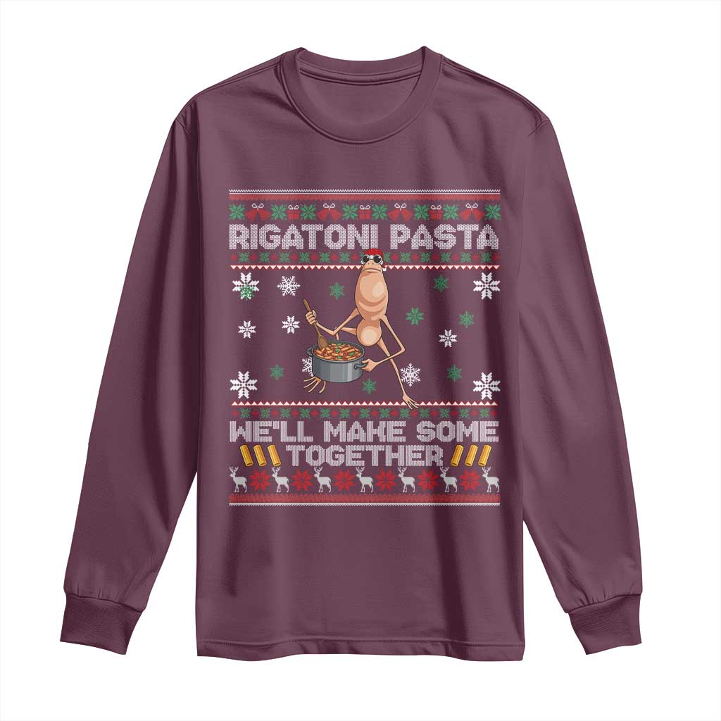 Marcus The Worm Christmas Meme Long Sleeve Shirt Rigatoni Pasta We Will Make Some Together - Wonder Print Shop