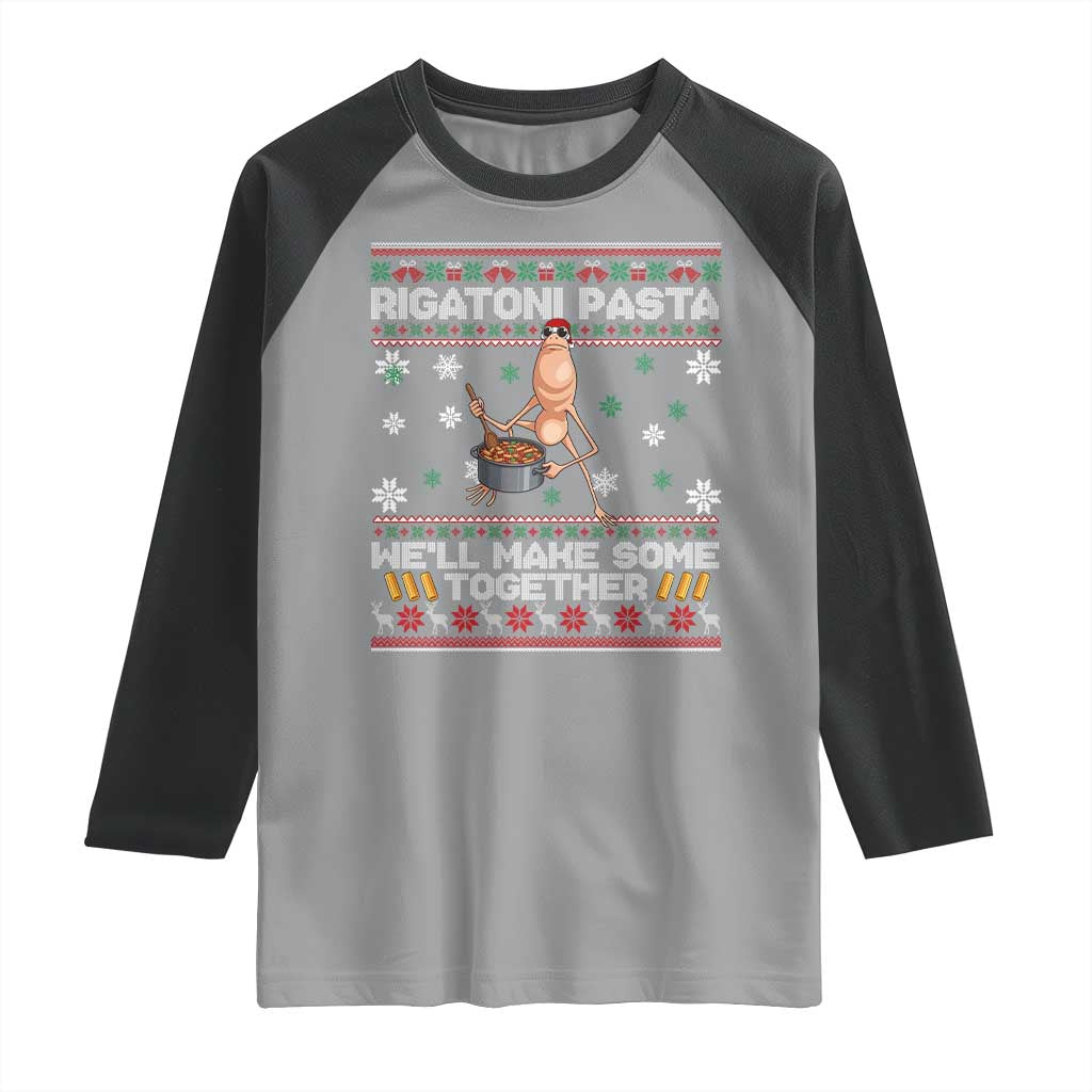 Marcus The Worm Christmas Meme Raglan Shirt Rigatoni Pasta We Will Make Some Together - Wonder Print Shop