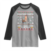 Marcus The Worm Christmas Meme Raglan Shirt Rigatoni Pasta We Will Make Some Together - Wonder Print Shop