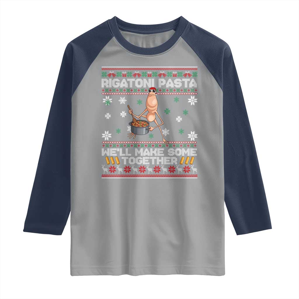 Marcus The Worm Christmas Meme Raglan Shirt Rigatoni Pasta We Will Make Some Together - Wonder Print Shop