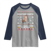 Marcus The Worm Christmas Meme Raglan Shirt Rigatoni Pasta We Will Make Some Together - Wonder Print Shop