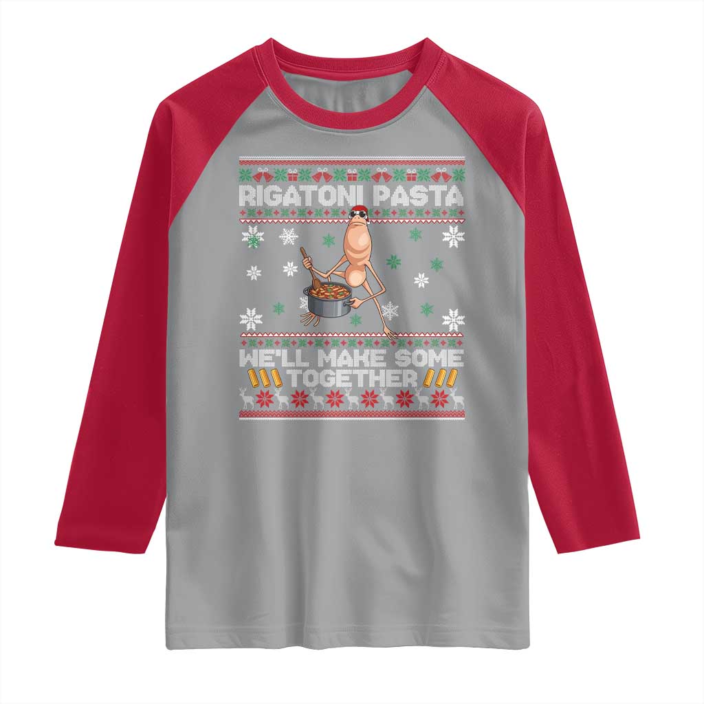 Marcus The Worm Christmas Meme Raglan Shirt Rigatoni Pasta We Will Make Some Together - Wonder Print Shop