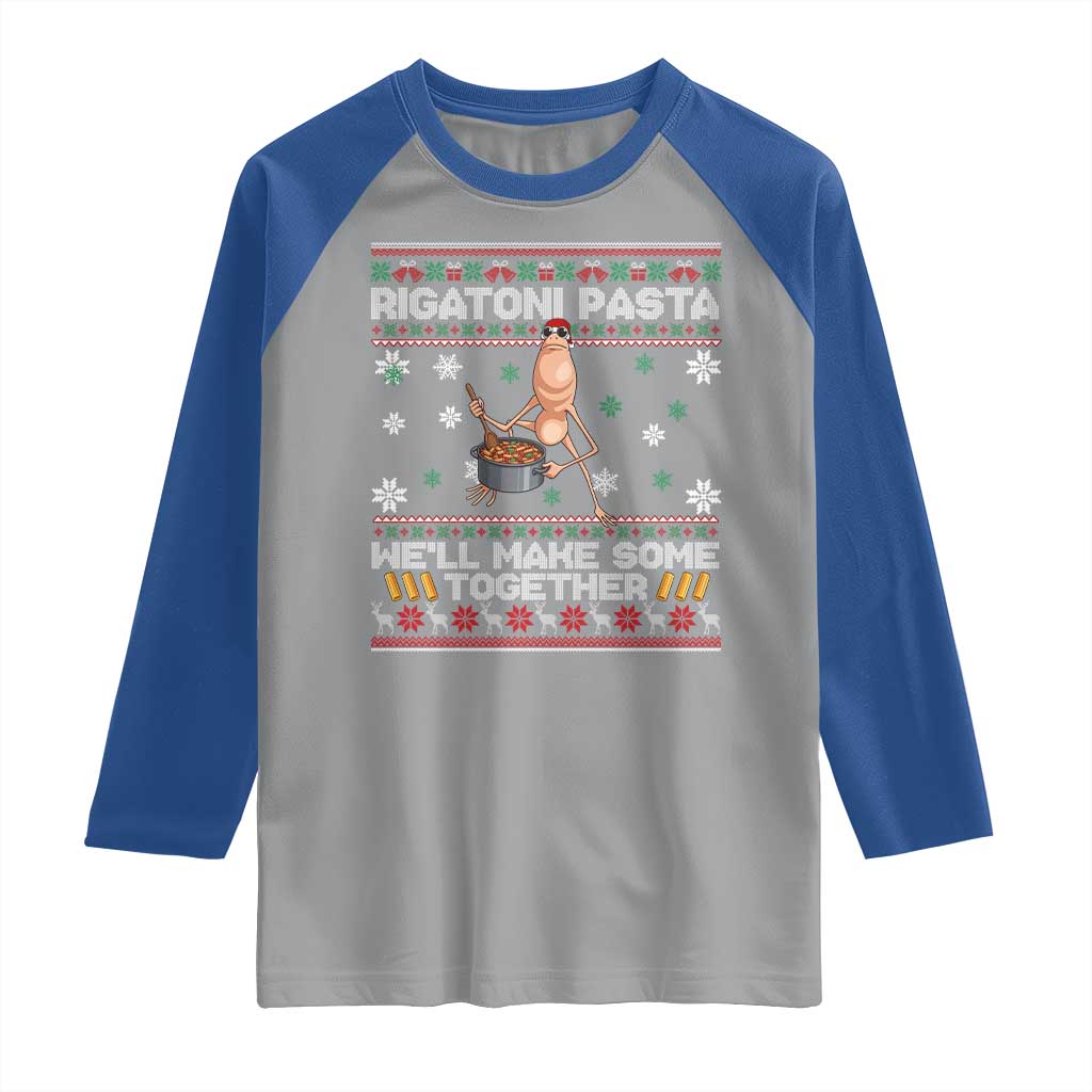 Marcus The Worm Christmas Meme Raglan Shirt Rigatoni Pasta We Will Make Some Together - Wonder Print Shop