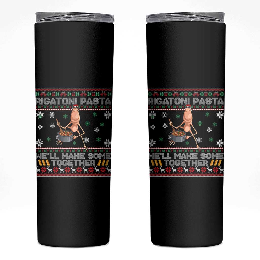 Marcus The Worm Christmas Meme Skinny Tumbler Rigatoni Pasta We Will Make Some Together - Wonder Print Shop