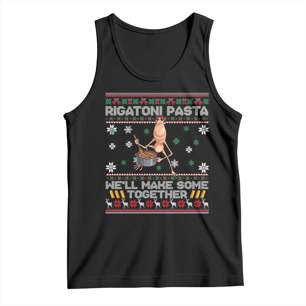 Marcus The Worm Christmas Meme Tank Top Rigatoni Pasta We Will Make Some Together - Wonder Print Shop