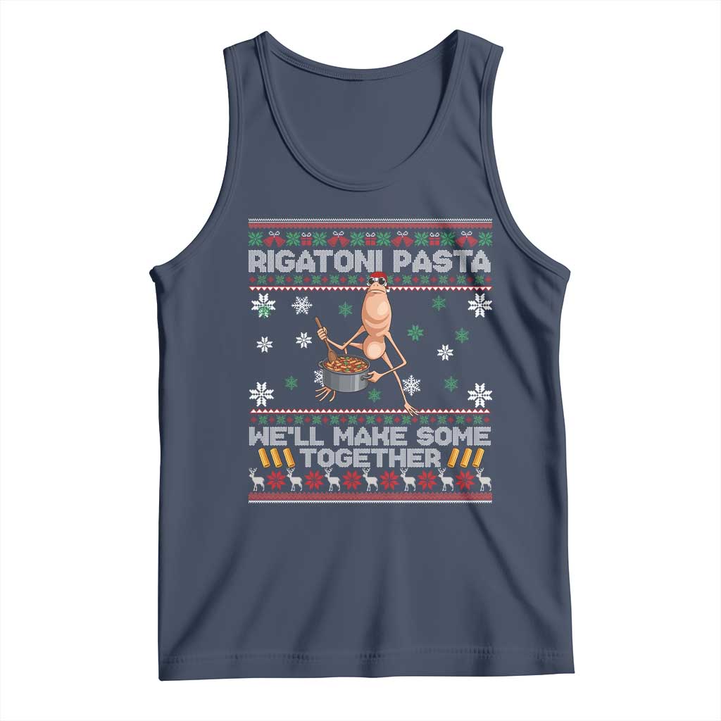 Marcus The Worm Christmas Meme Tank Top Rigatoni Pasta We Will Make Some Together - Wonder Print Shop