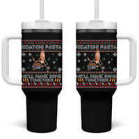 Marcus The Worm Christmas Meme Tumbler With Handle Rigatoni Pasta We Will Make Some Together - Wonder Print Shop
